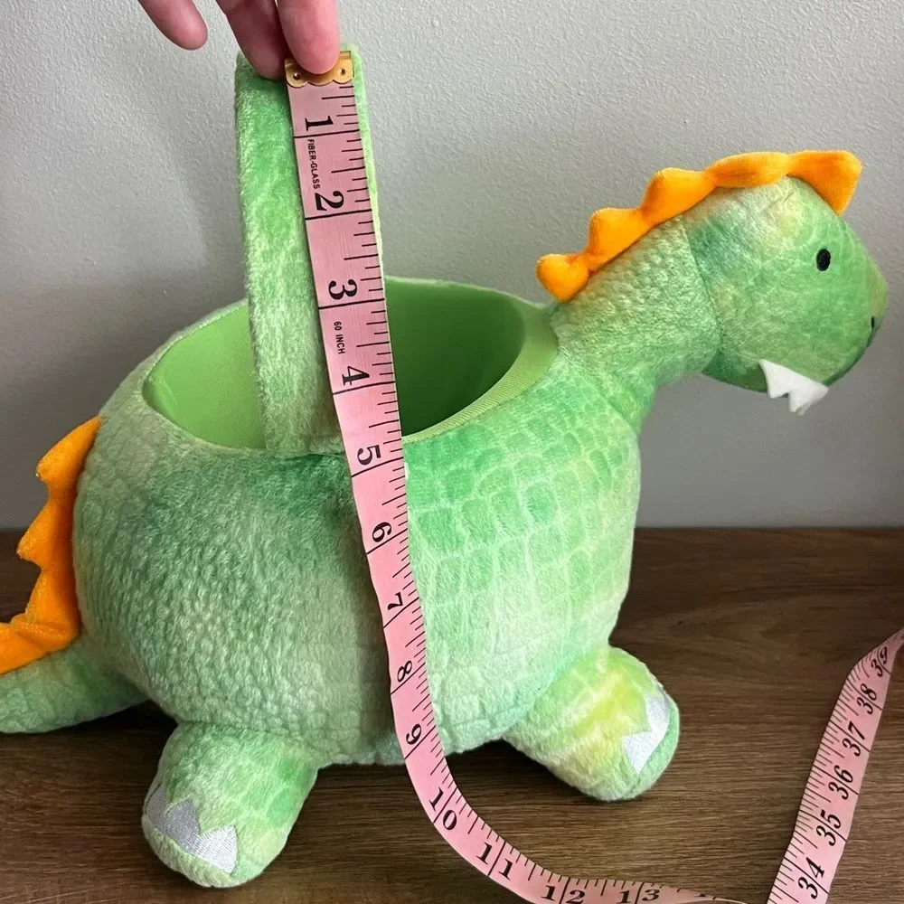 Plush Green Dinosaur Easter Basket by Spirit Halloween Kids Dino Treat Bucket
